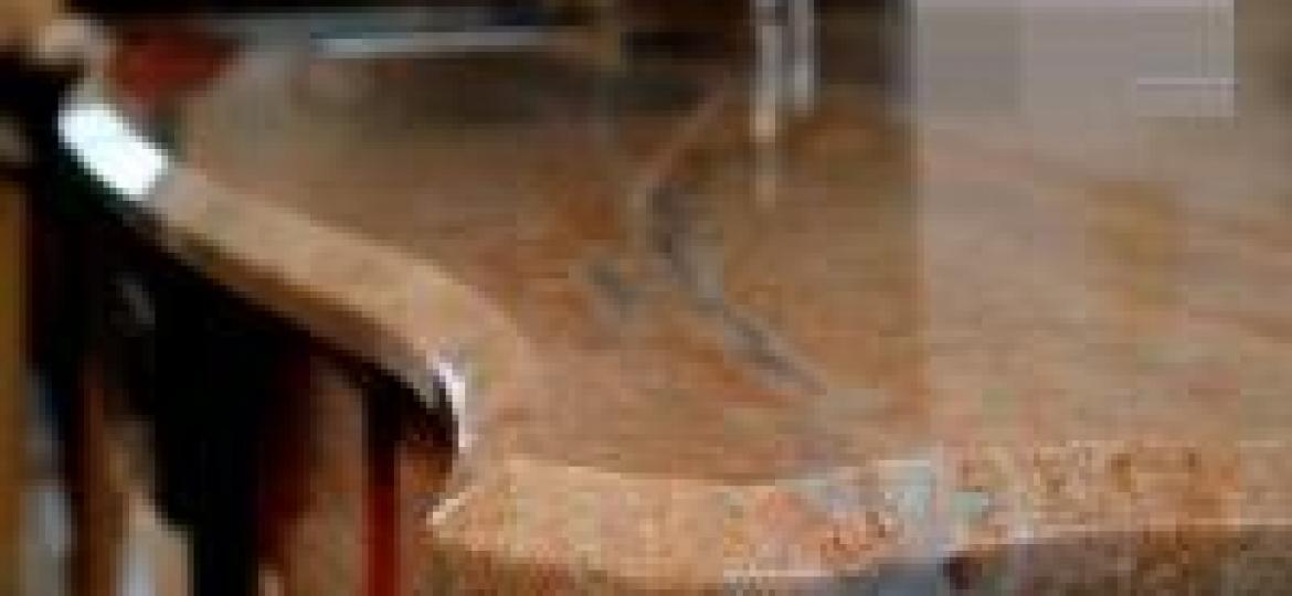 Beveled edge marble countertop